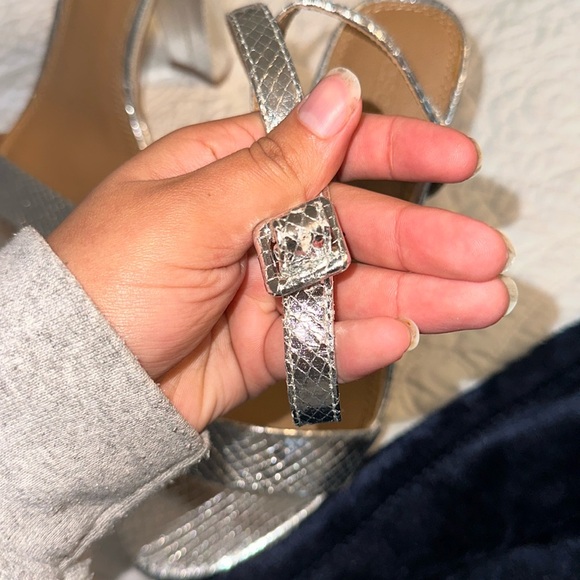 ASOS Shoes | River Island platform heeled sandal in silver - Picture 5 of 8